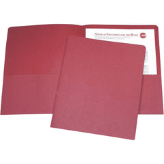 Ability One - Portfolios, Report Covers & Pocket Binders; Three Hole Report Cover Type: Pocket ; Width (Inch): 8-1/2 ; Length (Inch): 11 ; Color: Red - Exact Industrial Supply