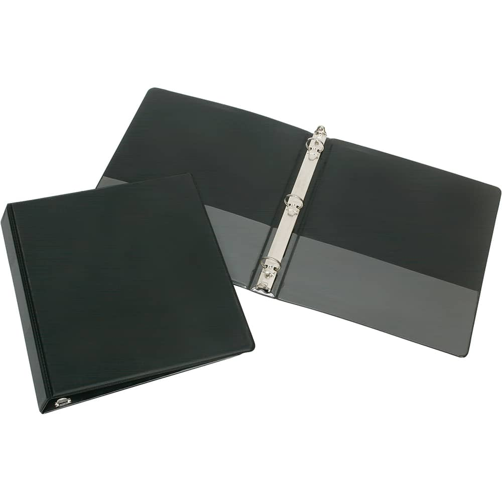 Ability One - Ring Binders; Binder Type: 3 Hole Binder ; Capacity: 3" ; Color: Black ; Material: Vinyl ; Size: 8-1/2 x 11" - Exact Industrial Supply