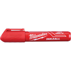 Milwaukee Tool - Markers & Paintsticks; Type: Marker ; Color: Red ; Ink Type: AP Non-toxic ; Tip Type: Chisel ; Material: Plastic ; Maximum Temperature (C): 200.00 - Exact Industrial Supply