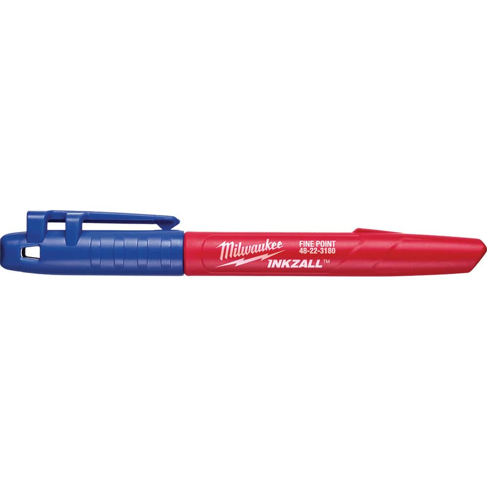 Milwaukee Tool - Markers & Paintsticks; Type: Marker ; Color: Blue ; Ink Type: AP Non-toxic ; Tip Type: Fine Point ; Material: Plastic ; Maximum Temperature (C): 200.00 - Exact Industrial Supply