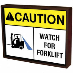 TAPCO - "Caution Watch for Forklift," 14" Wide x 18" High Plastic Warning & Safety Reminder Sign - Exact Industrial Supply