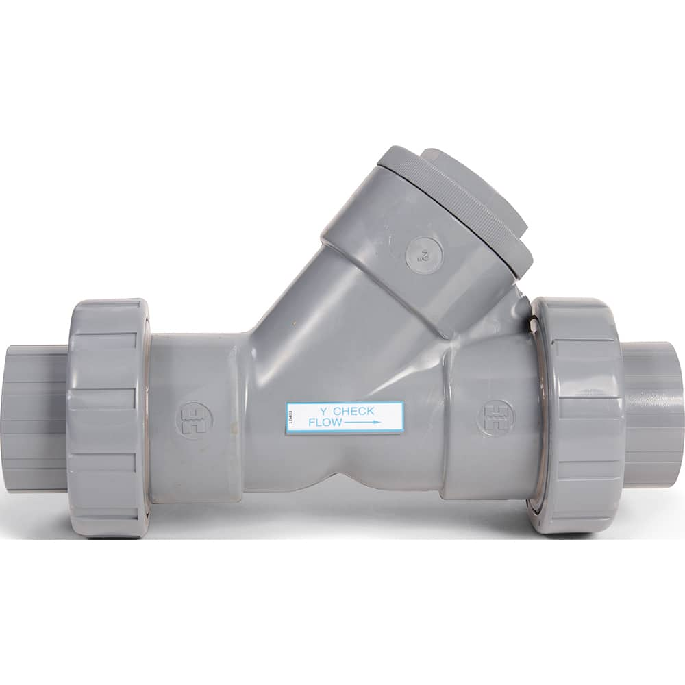 Hayward - Check Valves; Design: Y-Pattern; True Union Ball Check ; Tube Outside Diameter (mm): 25.400 ; Pipe Size (Inch): 1 ; Tube Outside Diameter (Inch): 1 ; End Connections: Threaded ; Material: PVC - Exact Industrial Supply