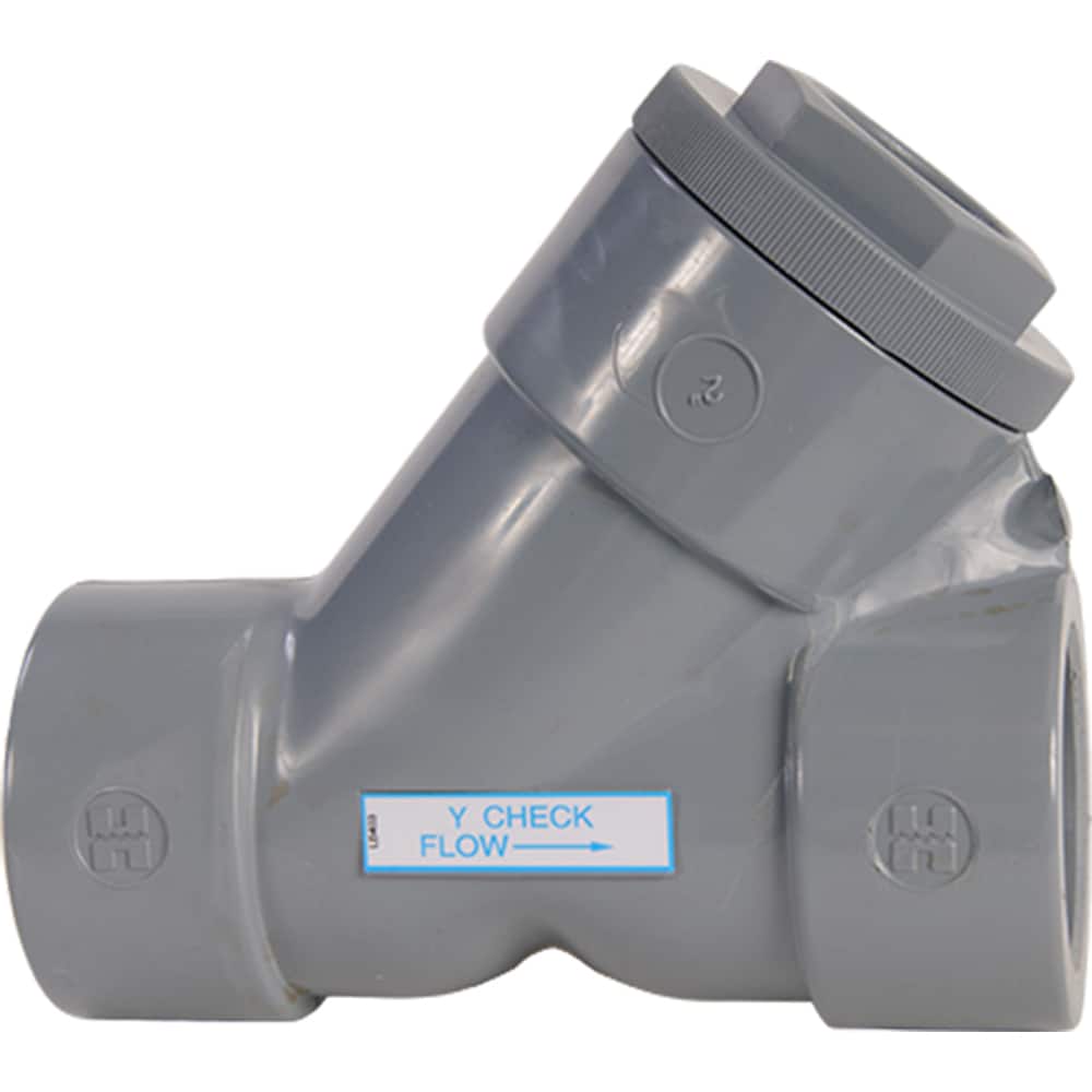 Hayward - Check Valves; Design: Y-Pattern ; Tube Outside Diameter (mm): 19.050 ; Pipe Size (Inch): 3/4 ; Tube Outside Diameter (Inch): 3/4 ; End Connections: Threaded ; Material: CPVC - Exact Industrial Supply