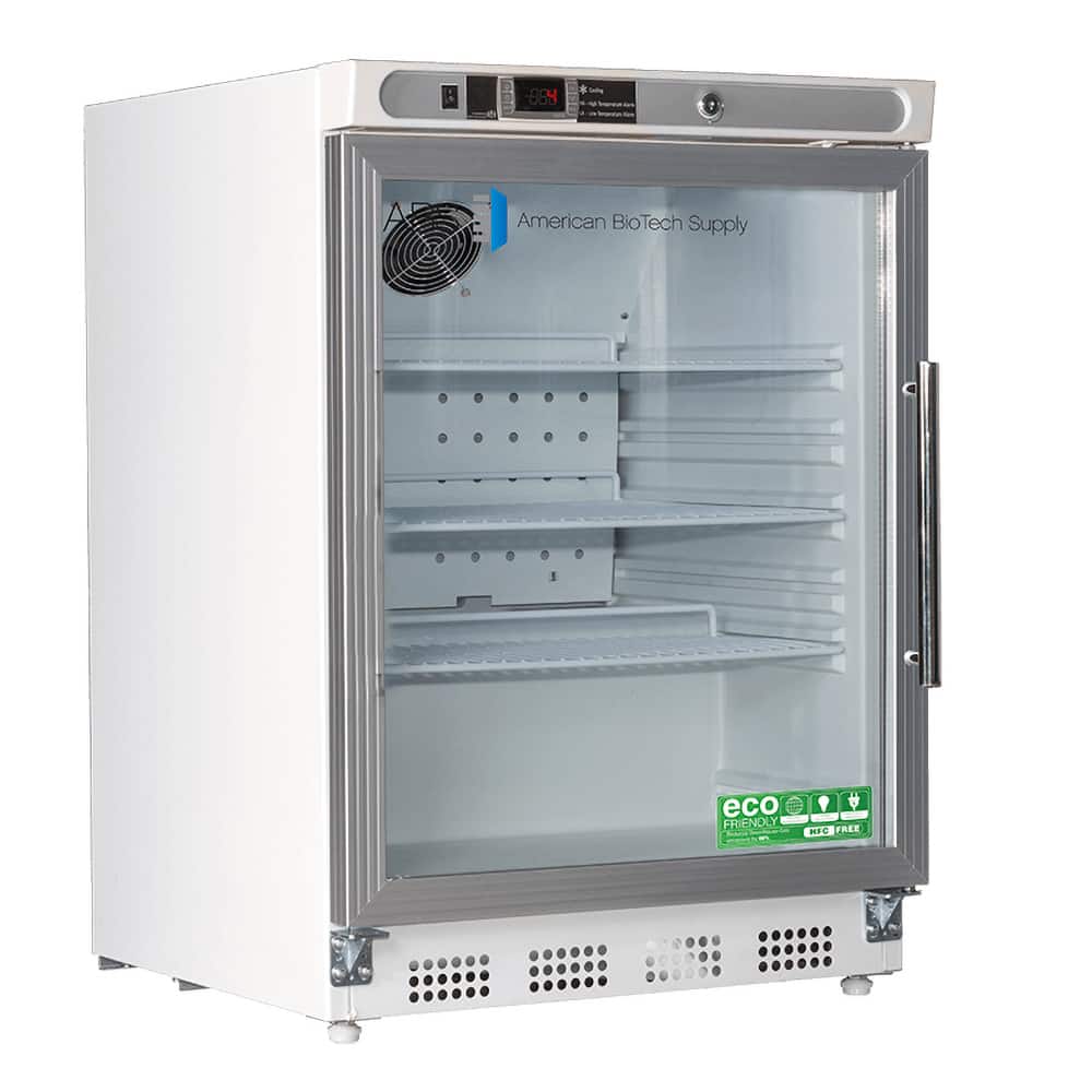 American BioTech Supply - Laboratory Refrigerators and Freezers; Type: Undercounter Built-In Refrigerator ; Volume Capacity: 4.6 Cu. Ft. ; Minimum Temperature (C): 1.00 ; Maximum Temperature (C): 10.00 ; Width (Inch): 23-3/4 ; Depth (Inch): 25-1/2 - Exact Industrial Supply