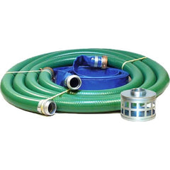 JGB Enterprises - Liquid Suction & Discharge Hose; Inside Diameter (Inch): 2 ; Length (Feet): 20 ; Material: PVC ; Working Pressure (psi): 50.000 ; Vacuum Rating: 29 In. Hg ; Color: Green, Blue - Exact Industrial Supply