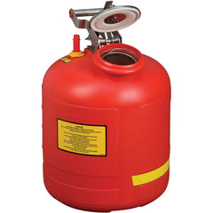 Justrite - Safety Disposal Cans; Capacity (Gal.): 5.000 ; Material: HDPE; Stainless Steel ; Color: Red ; Height (Inch): 20 ; Diameter (Inch): 12 - Exact Industrial Supply