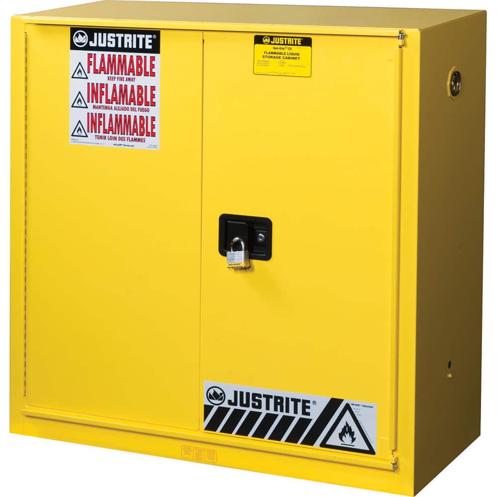 Justrite - 1 Door 3 Shelf 40 Gal Safety Cabinet for Paint & Ink - Exact Industrial Supply