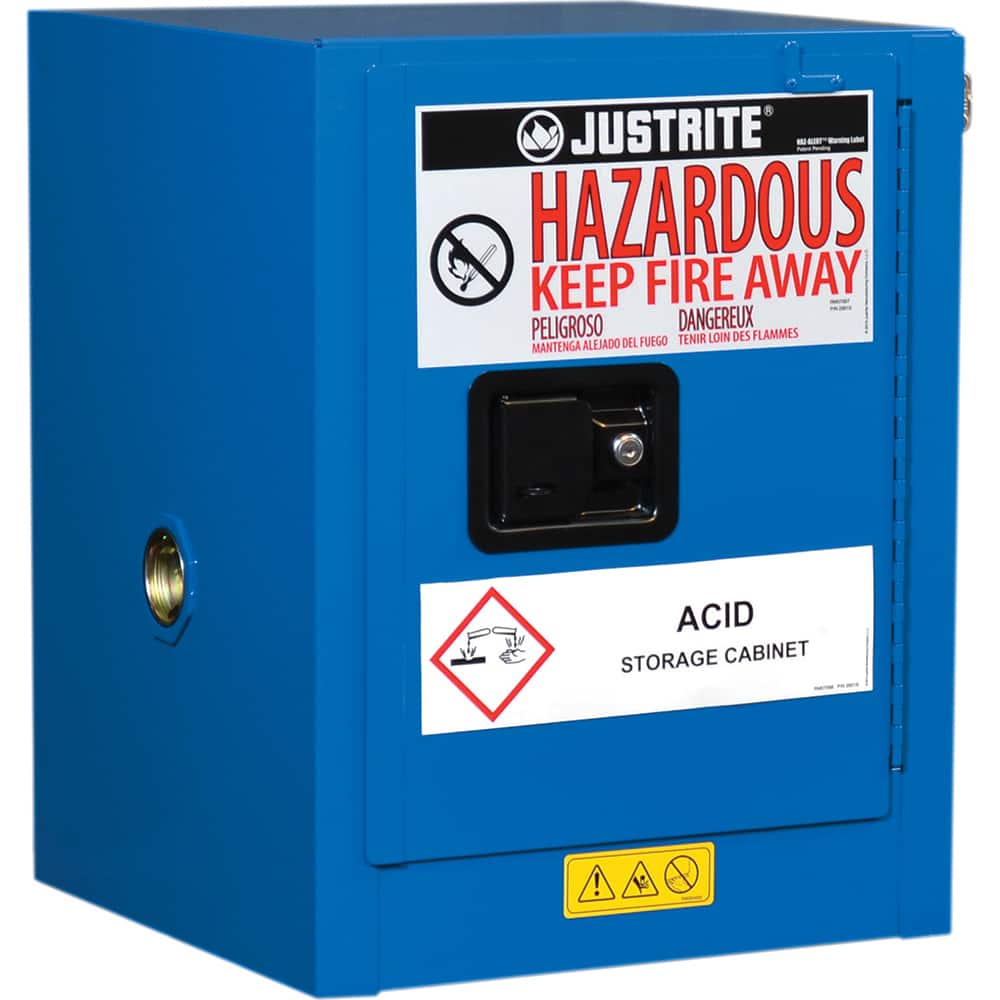 Justrite - 1 Door 1 Shelf 4 Gal Space Saver Safety Cabinet for Flammable Substances - Exact Industrial Supply
