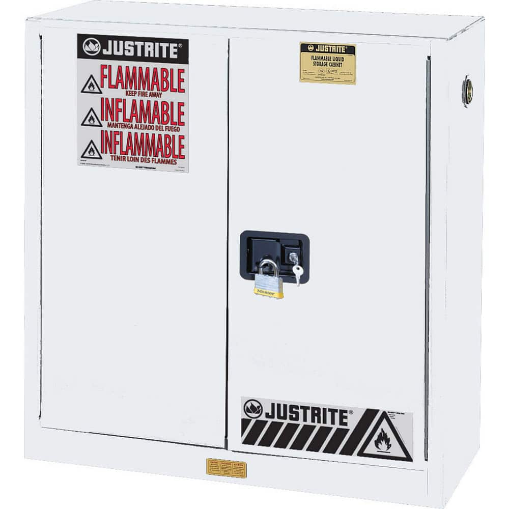 Justrite - 2 Door 1 Shelf 30 Gal Safety Cabinet for Flammable Substances - Exact Industrial Supply