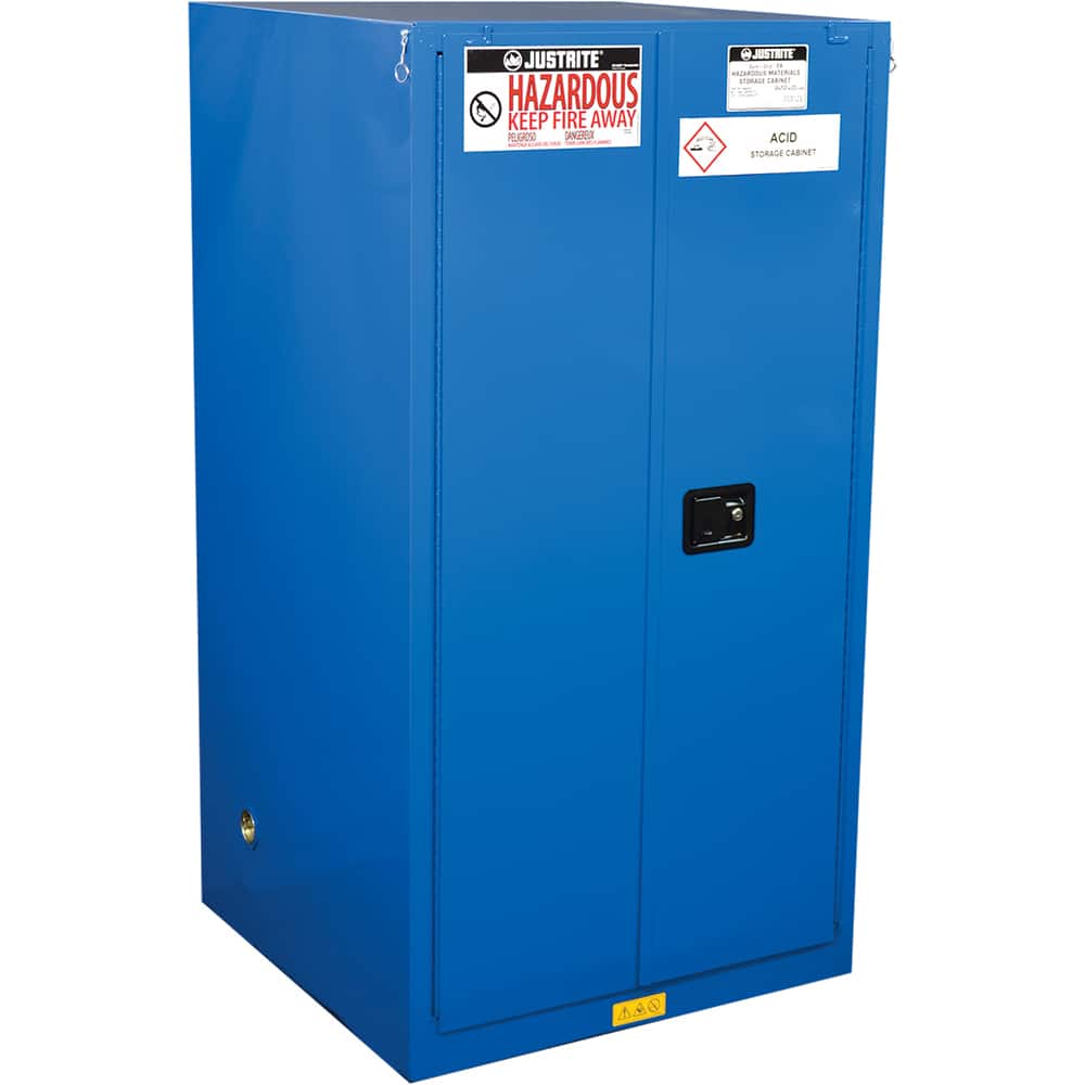 Justrite - 2 Door 2 Shelf 60 Gal Safety Cabinet for Flammable Substances - Exact Industrial Supply