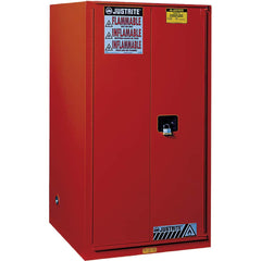 Justrite - 2 Door 5 Shelf 96 Gal Safety Cabinet for Combustible Liquids - Exact Industrial Supply