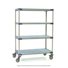 Metro - Carts; Type: Industrial Cart ; Load Capacity (Lb.): 750.000 ; Number of Shelves: 4 ; Width (Inch): 20-5/16 ; Length (Inch): 61-3/4 ; Height (Inch): 67-5/16 - Exact Industrial Supply