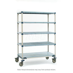 Metro - Carts; Type: Industrial Cart ; Load Capacity (Lb.): 900.000 ; Number of Shelves: 5 ; Width (Inch): 20-5/16 ; Length (Inch): 49-3/4 ; Height (Inch): 79-1/4 - Exact Industrial Supply