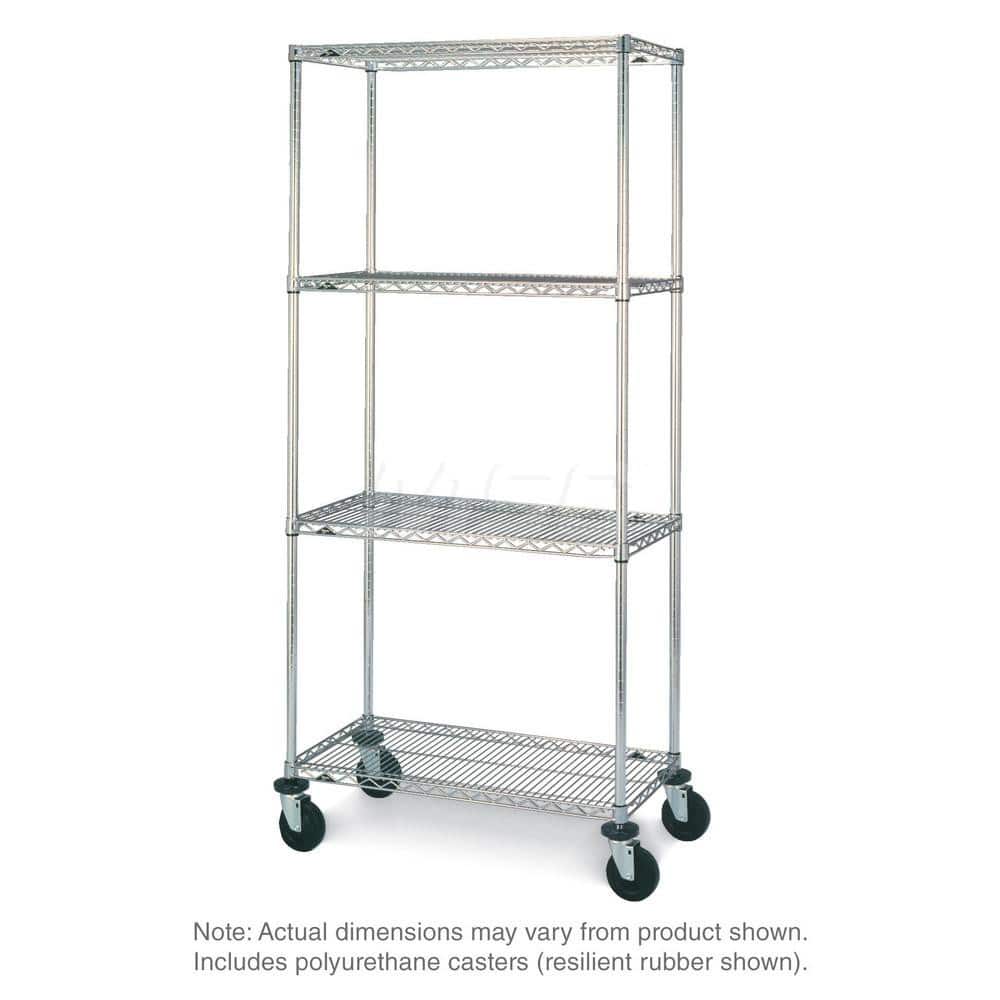Metro - Carts; Type: Wire ; Load Capacity (Lb.): 900.000 ; Number of Shelves: 4 ; Width (Inch): 26-3/16 ; Length (Inch): 38 ; Height (Inch): 67-7/8 - Exact Industrial Supply
