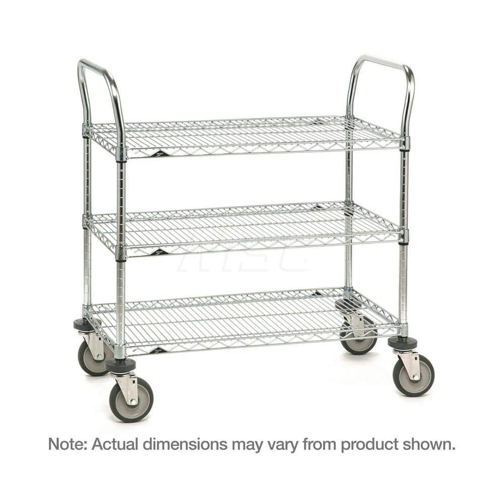 Metro - Carts; Type: Utility ; Load Capacity (Lb.): 900.000 ; Number of Shelves: 3 ; Width (Inch): 24 ; Length (Inch): 60 ; Height (Inch): 39 - Exact Industrial Supply