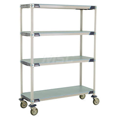 Metro - Carts; Type: Industrial Cart ; Load Capacity (Lb.): 900.000 ; Number of Shelves: 4 ; Width (Inch): 20-5/16 ; Length (Inch): 49-3/4 ; Height (Inch): 67-5/16 - Exact Industrial Supply