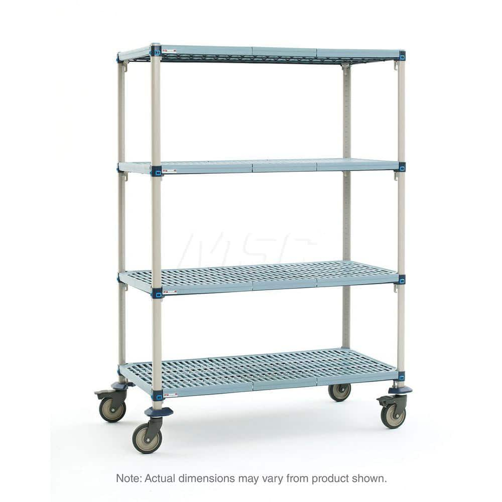 Metro - Carts; Type: Industrial Cart ; Load Capacity (Lb.): 900.000 ; Number of Shelves: 4 ; Width (Inch): 20-5/16 ; Length (Inch): 61-3/4 ; Height (Inch): 67-1/4 - Exact Industrial Supply