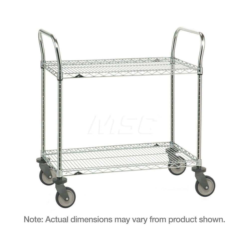 Metro - Carts; Type: Utility ; Load Capacity (Lb.): 900.000 ; Number of Shelves: 2 ; Width (Inch): 18 ; Length (Inch): 36 ; Height (Inch): 39 - Exact Industrial Supply