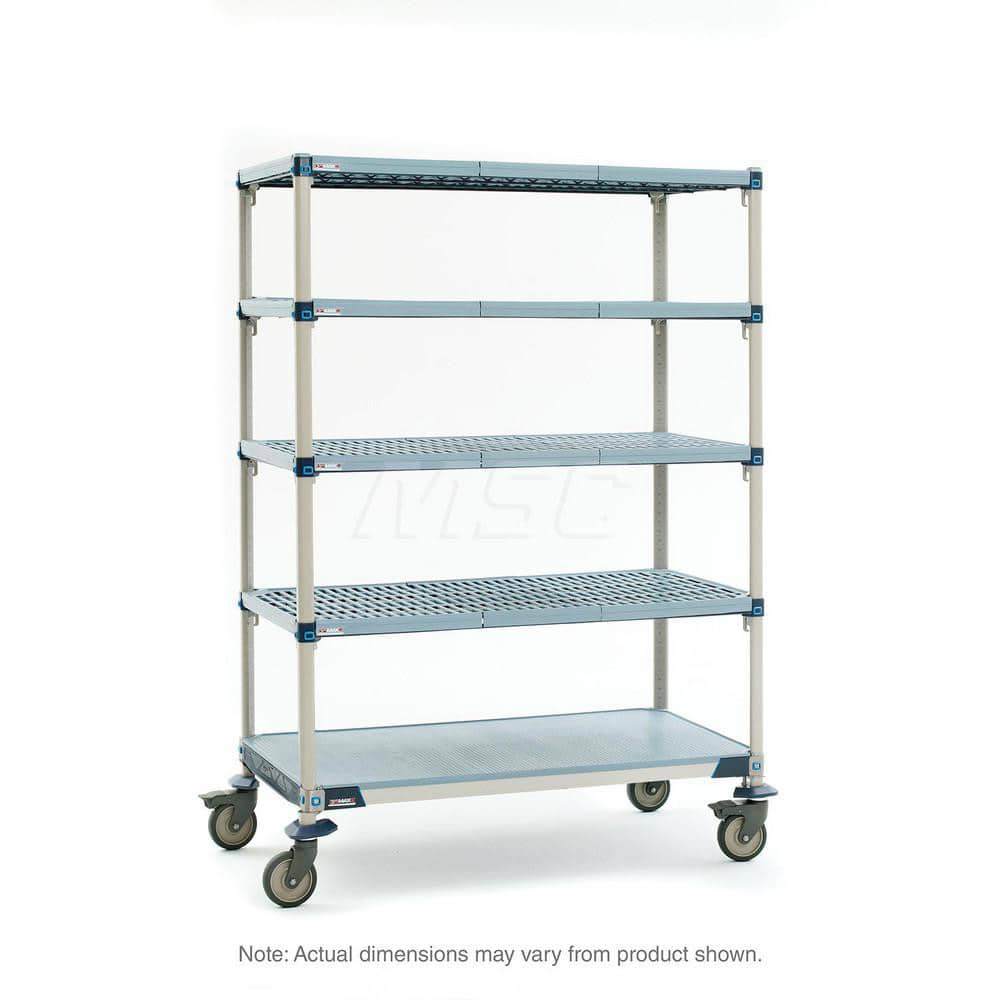 Metro - Carts; Type: Industrial Cart ; Load Capacity (Lb.): 900.000 ; Number of Shelves: 5 ; Width (Inch): 26-5/16 ; Length (Inch): 37-3/4 ; Height (Inch): 79-1/4 - Exact Industrial Supply