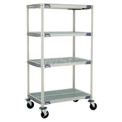 Metro - Carts; Type: Industrial Cart ; Load Capacity (Lb.): 600.000 ; Number of Shelves: 4 ; Width (Inch): 26-5/16 ; Length (Inch): 37-3/4 ; Height (Inch): 67-5/16 - Exact Industrial Supply
