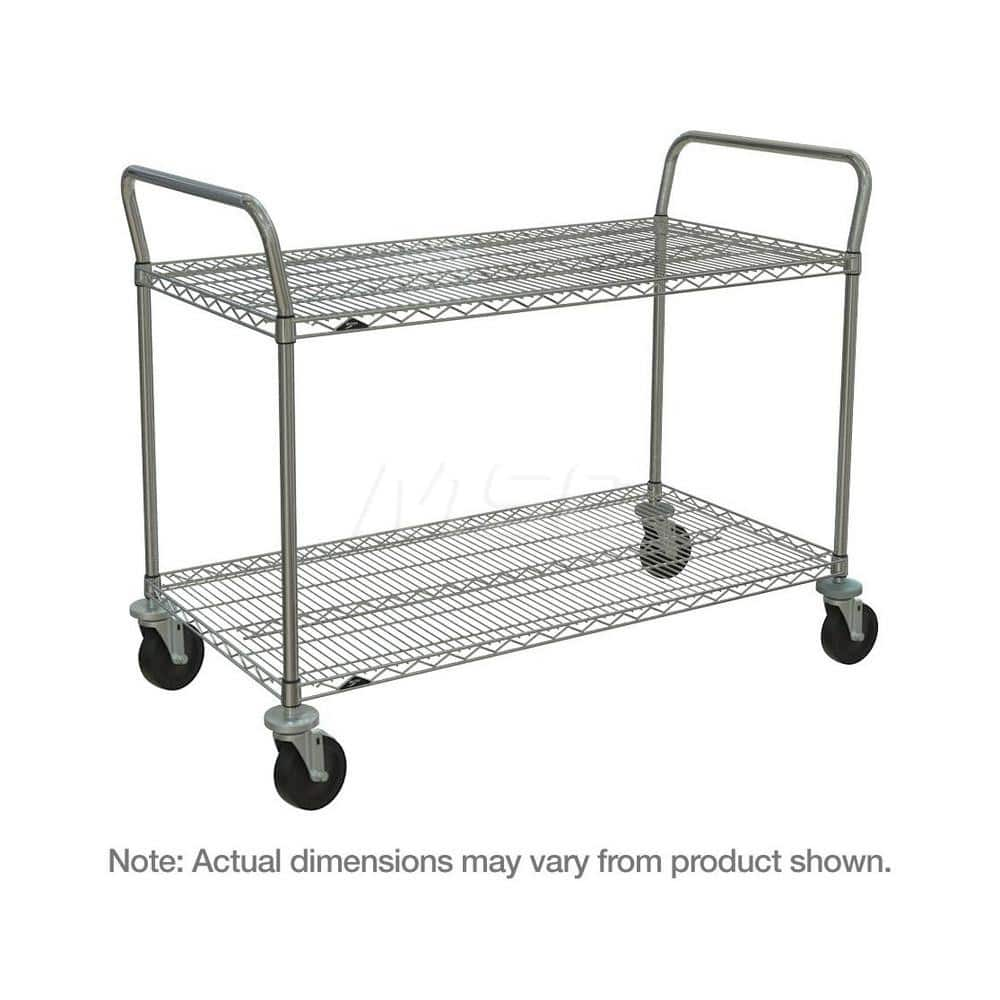 Metro - Carts; Type: Utility ; Load Capacity (Lb.): 600.000 ; Number of Shelves: 2 ; Width (Inch): 24 ; Length (Inch): 60 ; Height (Inch): 39 - Exact Industrial Supply