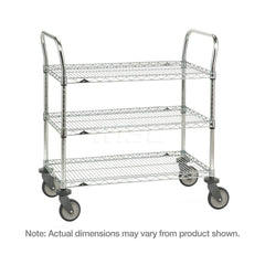 Metro - Carts; Type: Utility ; Load Capacity (Lb.): 900.000 ; Number of Shelves: 3 ; Width (Inch): 18 ; Length (Inch): 36 ; Height (Inch): 39 - Exact Industrial Supply