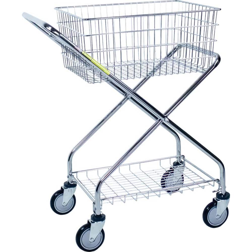R&B Wire Products - Carts; Type: Single Basket Rolling Utility Cart ; Load Capacity (Lb.): 25.000 ; Width (Inch): 17 ; Length (Inch): 23-1/2 ; Height (Inch): 36 ; Material: Steel - Exact Industrial Supply