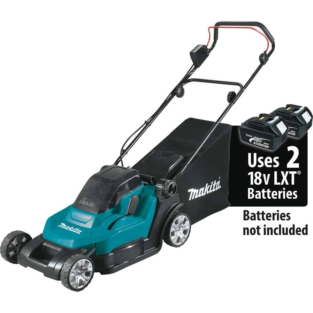 Makita - Lawn Mowers; Type: Cordless ; Power Type: Cordless ; Self-Propelled: No ; Voltage: 36 ; Cutting Width (Inch): 17.0000 - Exact Industrial Supply