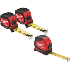 Milwaukee Tool - Tape Measures; Length (Feet): 25.000 ; Width (Inch): 1-5/16 ; Graduation (Inch): 1/16 ; Blade Material: Steel ; Case Material: ABS Plastic ; Blade Color: Yellow/Black - Exact Industrial Supply