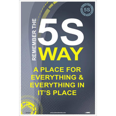 NMC - Training & Safety Awareness Posters; Subject: Teamwork ; Training Program Title: 5S; General Training Series ; Message: Remember The 5S Way ; Series: Not Applicable ; Language: English ; Background Color: White - Exact Industrial Supply
