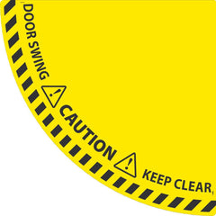 NMC - Adhesive Backed Floor Signs; Message Type: Workplace/Safety ; Graphic Type: Doorway ; Message or Graphic: DOOR SWING AREA, KEEP AREA CLEAR ; Legend: DOOR SWING AREA, KEEP AREA CLEAR ; Color: Yellow; Black ; Special Color Properties: No Special Colo - Exact Industrial Supply