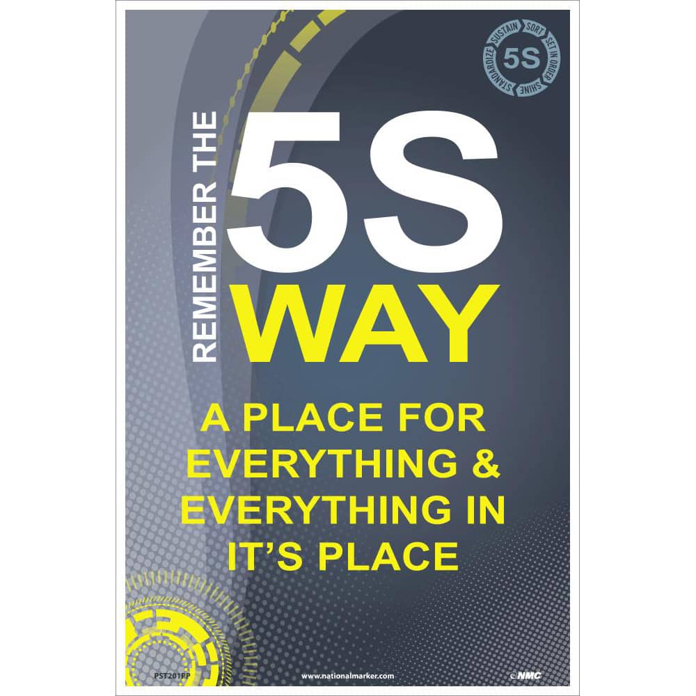 NMC - Training & Safety Awareness Posters; Subject: Teamwork ; Training Program Title: 5S; General Training Series ; Message: Remember The 5S Way ; Series: Not Applicable ; Language: English ; Background Color: White - Exact Industrial Supply