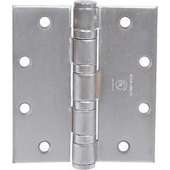 Commercial Hinges; Length (Inch): 4-1/2; Thickness (Decimal Inch): 0.1800; Minimum Thickness: 4.5720; Number of Knuckles: 5.000; Stanley Finish Code: USP; Finish/Coating: USP; Box Quantity: 3; Hand: Non-Handed; Number of Ball Bearings: 0; Material Grade: