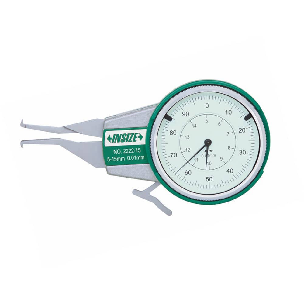 Insize USA LLC - Dial Calipers; Maximum Measurement (Inch): 2 ; Dial Graduation (Decimal Inch): 0.001000 ; Accuracy (Decimal Inch): ?.0015 ; Jaw Length (Decimal Inch): 3.1500 ; Dial Face Color: White ; Material: Steel - Exact Industrial Supply