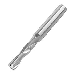 Screw Machine Length Drill Bit: 0.375″ Dia, 128 °, Solid Carbide Bright/Uncoated, Right Hand Cut, Helical Flute, Straight-Cylindrical Shank, Series B556