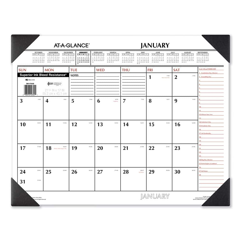 AT-A-GLANCE - Note Pads, Writing Pads & Notebooks Writing Pads & Notebook Type: Desk Pad Size: 22 x 17 - Exact Industrial Supply