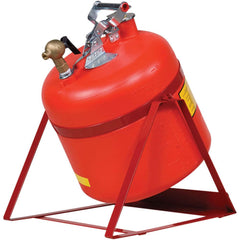 Justrite - Safety Disposal Cans; Capacity (Gal.): 5.000 ; Material: HDPE; Brass; Steel ; Color: Red ; Height (Inch): 17 ; Diameter (Inch): 11.5 ; Approval Listing/Regulations: FM - Exact Industrial Supply