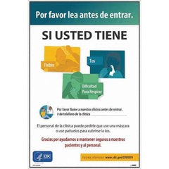 NMC - "Por Favor Lea Antes De Entrar - Si Usted Tiene", 12" Wide x 18" High, Vinyl Safety Sign - Exact Industrial Supply