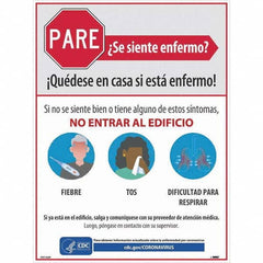 NMC - "PARE - Se Siente Enfermo", 18" Wide x 24" High, Paper Safety Sign - Exact Industrial Supply