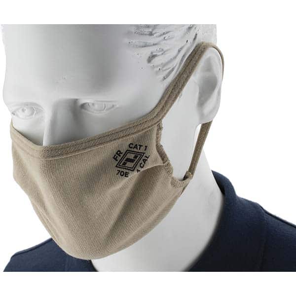 Disposable Washable Mask: Tan, Size Universal Tan, Solid Pattern, Ear Loop Closure