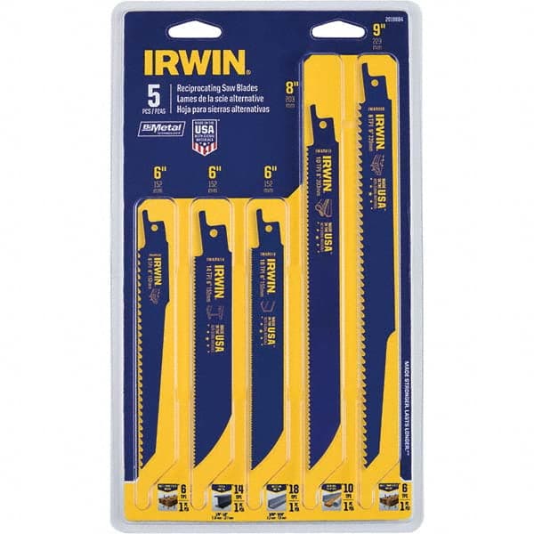 Irwin - Reciprocating Saw Blade Sets Blade Material: Bi-Metal Minimum Blade Length (Inch): 6 - Exact Industrial Supply