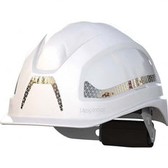 Hard Hat Accessories; Type: Reflective Sticker Set; Hard Hat Compatibility: HexArmor Ceros XP; Material: ORALITE V98; Attachment Type: Adhesive; Color: Silver; Additional Information: (4) Stickers