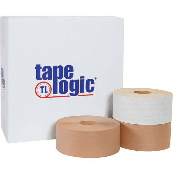 Tape Logic - Pack of (8) 375' Rolls 3" Kraft (Color) Water Activated Adhesive Packaging Tape - Exact Industrial Supply