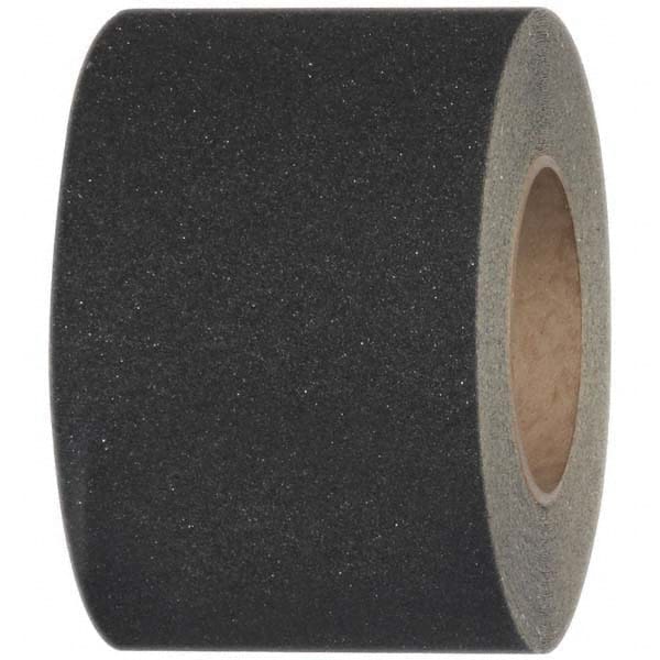 Floor & Aisle Marking Tape: 4″ Wide, 60' Long, 28 mil Thick, Vinyl Black, Anti-Slip Surface, Heavy-Duty