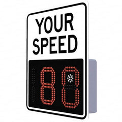 TAPCO - "Your Speed," 29" Wide x 23" High Aluminum Face/Polycarbonate Housing Speed Limit Sign - Exact Industrial Supply