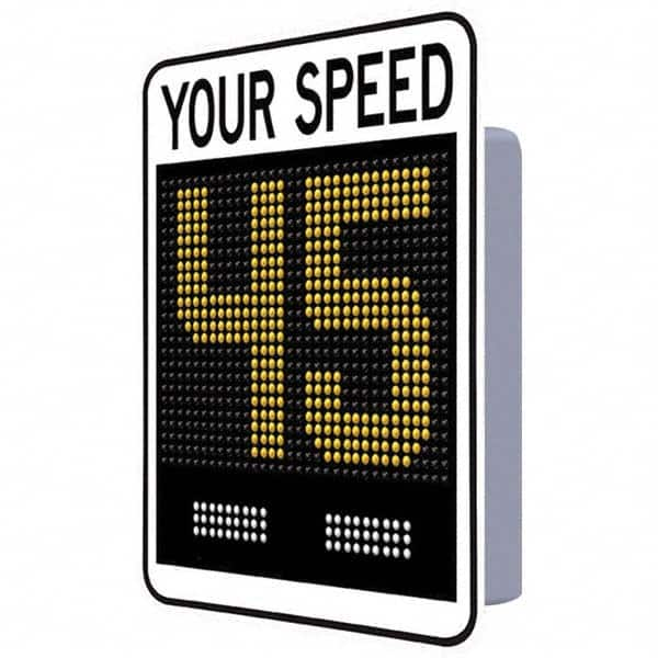 TAPCO - "Your Speed," 42" Wide x 30" High Aluminum Face/Polycarbonate Housing Speed Limit Sign - Exact Industrial Supply