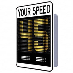 TAPCO - "Your Speed," 42" Wide x 30" High Aluminum Face/Polycarbonate Housing Speed Limit Sign - Exact Industrial Supply