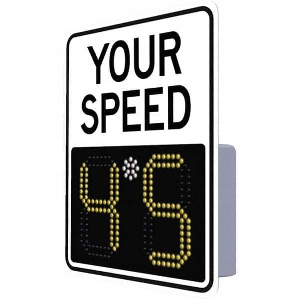 TAPCO - "Your Speed," 29" Wide x 23" High Aluminum Face/Polycarbonate Housing Speed Limit Sign - Exact Industrial Supply