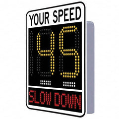 TAPCO - "Your Speed," 42" Wide x 30" High Aluminum Face/Polycarbonate Housing Speed Limit Sign - Exact Industrial Supply