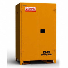 Strong Hold - Safety Cabinets Hazardous Chemical Type: Flammable and Combustible Liquids Color: Yellow - Exact Industrial Supply